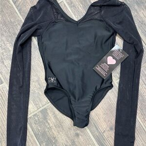 Kandi Kouture NWT Black Long Sleeve Kids Bodysuit Leotard CM 5/6